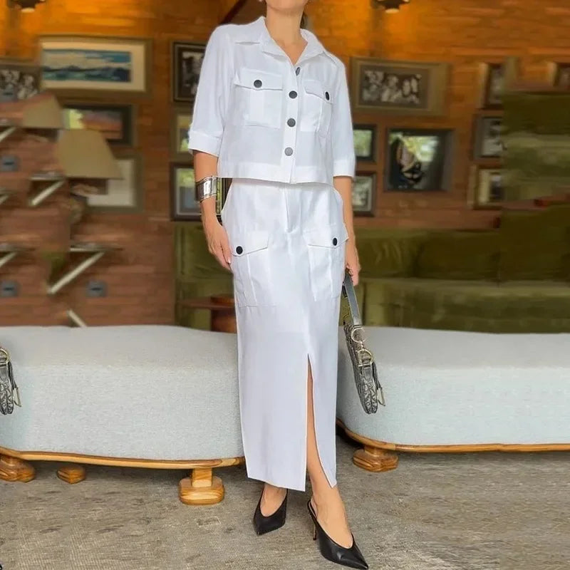 Conjunto Mujer Tejido Ligero Caimento Impecable Eva