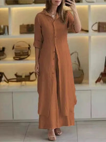 Conjunto Linho Tecido Leve Caimento Impecable Jane