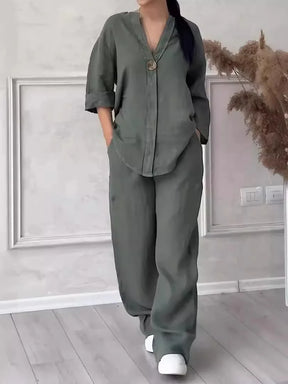 Conjunto De Lino Para Mujer Ligero Y Elegante Valentina