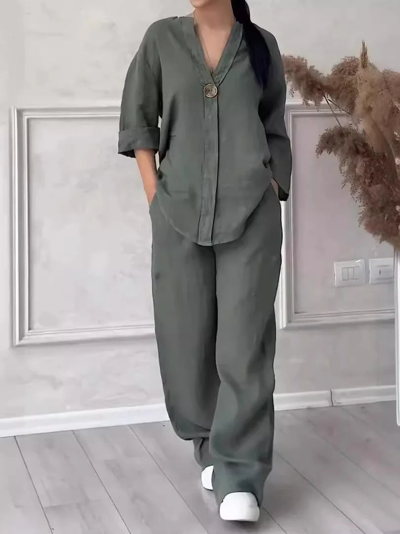 Conjunto De Lino Para Mujer Ligero Y Elegante Valentina
