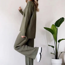 Conjunto Casual Doble Pieza Tejido Suave Luna