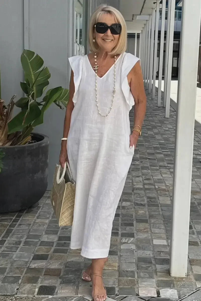 Vestido Elegante Con Corte Moderno Tejido Ligero Carolina