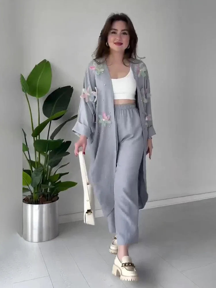 Conjunto Elegante Manga Larga Caída Amplia Lotus
