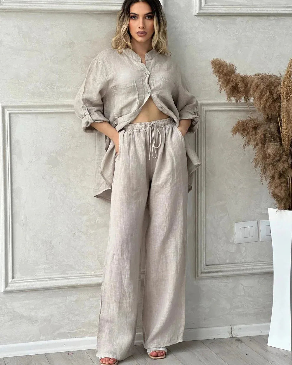 Conjunto Veraniego Lino Fresco Suave Brillo Estelar