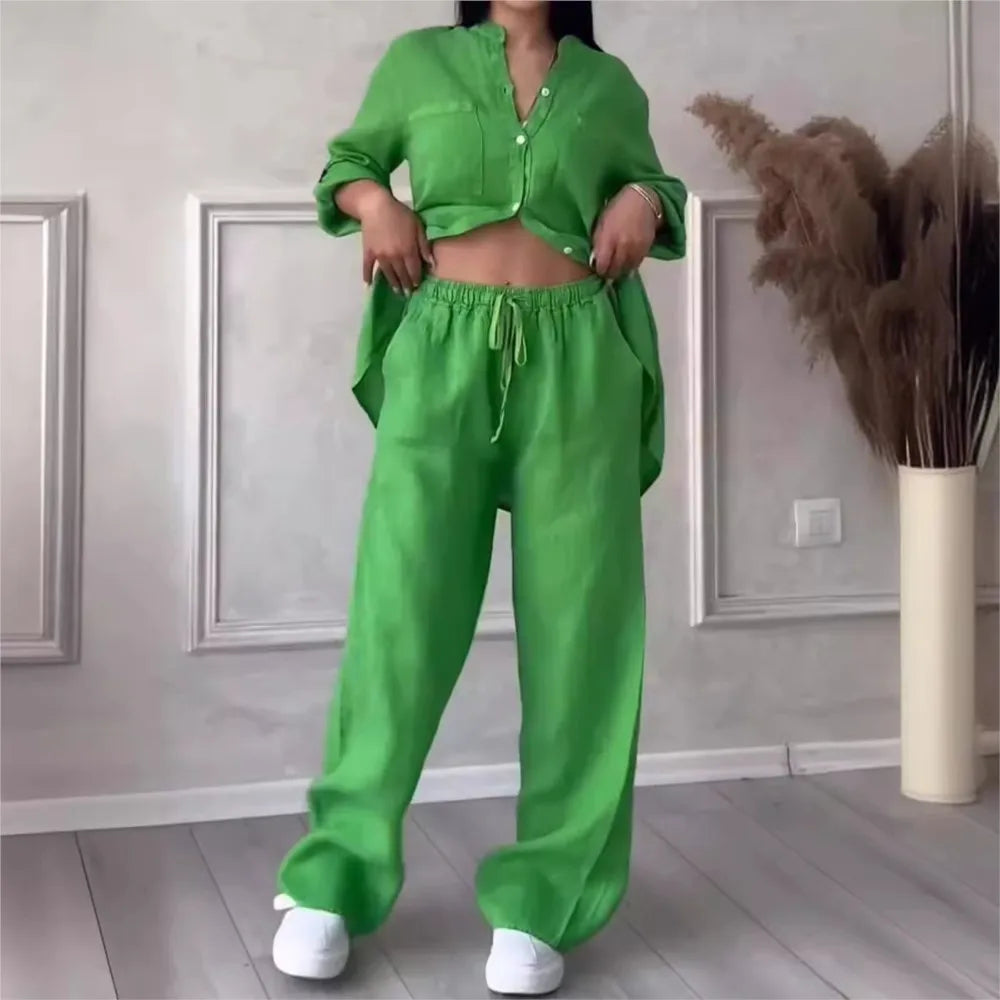 Conjunto de Lino Premium Fresco y Muy Versátil Nueva