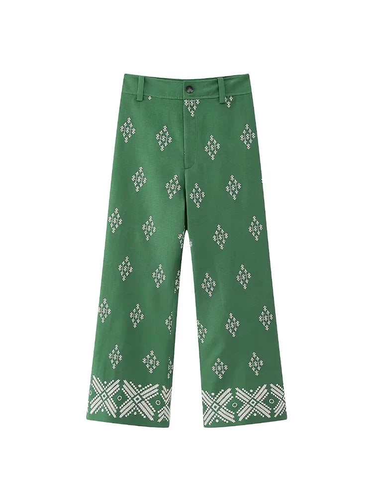 Pantalón Vintage Mujer Lino Premium Caída Impecable Arizzo