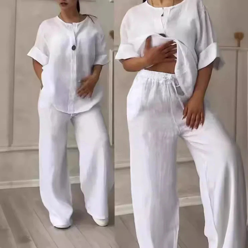 Conjunto De Lino Para Mujer Ligero Y Elegante Valentina