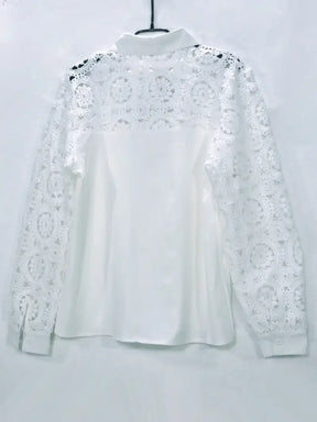 Camisa Mujer Con Encaje Elegante Cómoda Para Oficina Mari