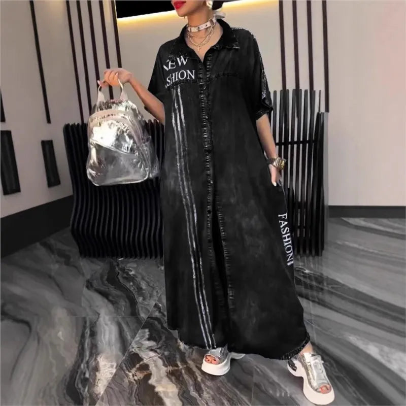 Vestido Jeans Con Caída Moderna Tejido Ligero Y Mireli