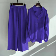 Conjunto Mujer De Lino Retro Algodón Fresco