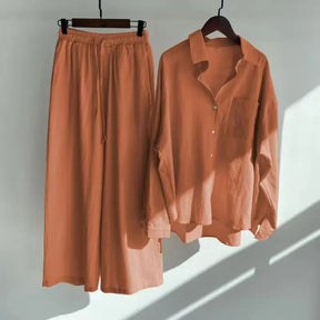 Conjunto Mujer De Lino Retro Algodón Fresco