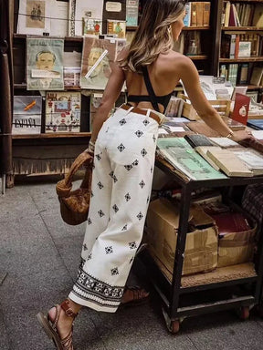 Pantalón Vintage Mujer Lino Premium Caída Impecable Arizzo