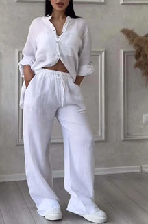 Conjunto de Lino Premium Fresco y Muy Versátil Nueva