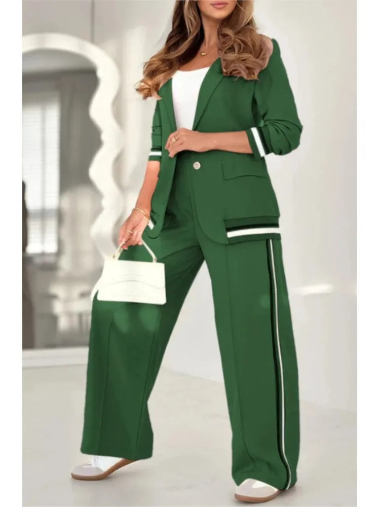 Conjunto Mujer Chaqueta Pantalón Tacto Suave Luiza