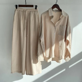 Conjunto Mujer De Lino Retro Algodón Fresco