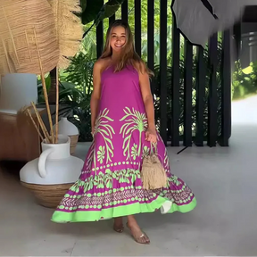 Vestido Elegante Mujer Cuello Alto Delicado Minimalista Tainara
