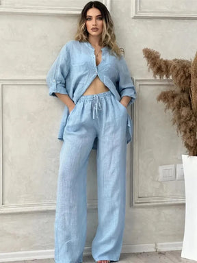Conjunto Veraniego Lino Fresco Suave Brillo Estelar