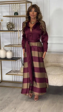 Conjunto Cetim Elegante Con Blusa Manga Larga Lívia