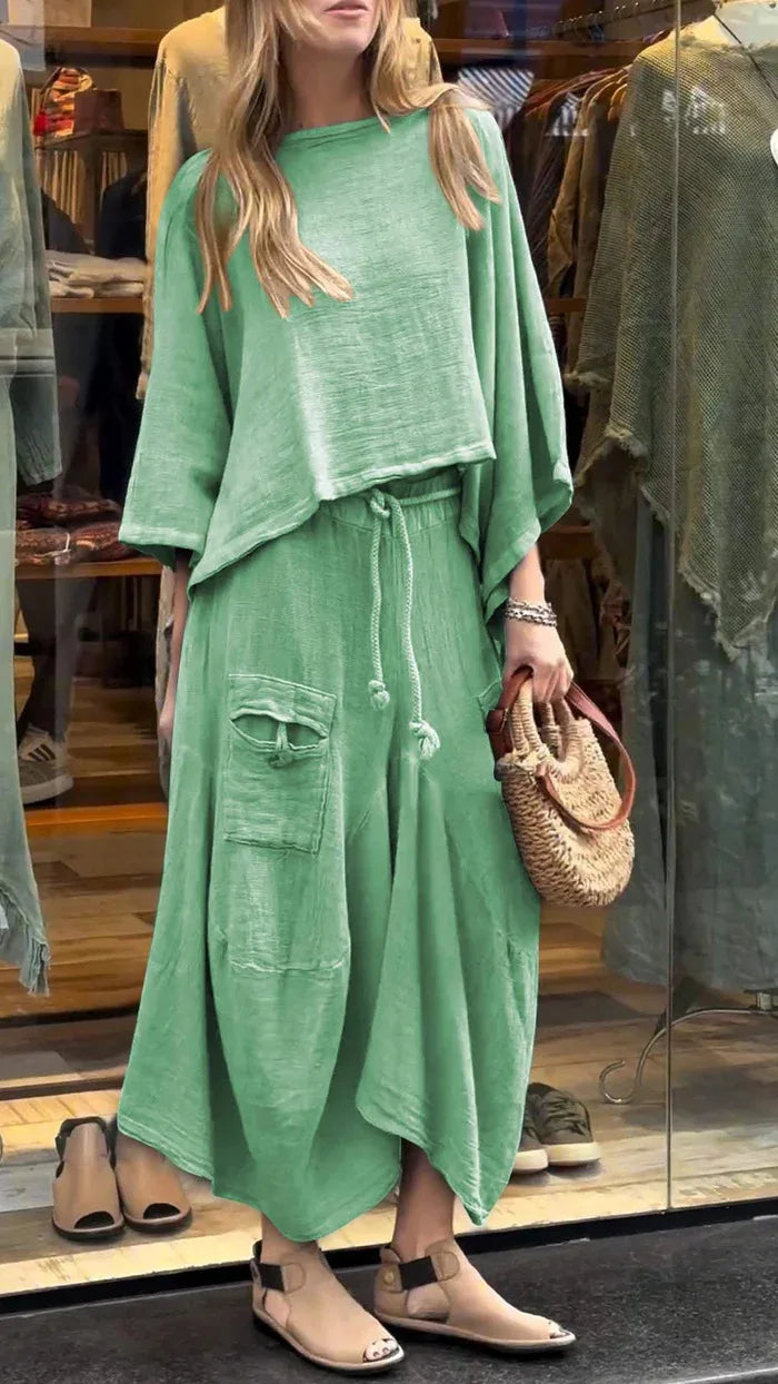 Conjunto De Lino Fresco Y Elegante Jeniffer Para Mujer Jeniffer