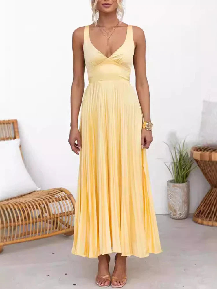 Vestido De Silueta Fluida Tejido Ligero Girasol