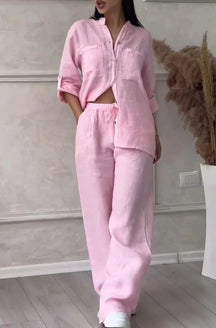 Conjunto de Lino Premium Fresco y Muy Versátil Nueva