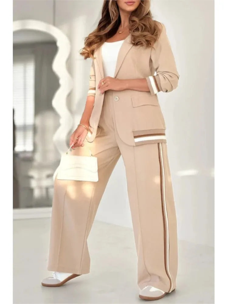 Conjunto Mujer Chaqueta Pantalón Tacto Suave Luiza
