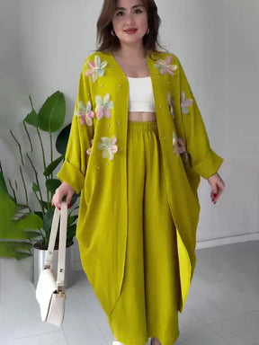 Conjunto Elegante Manga Larga Caída Amplia Lotus