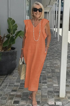 Vestido Elegante Con Corte Moderno Tejido Ligero Carolina