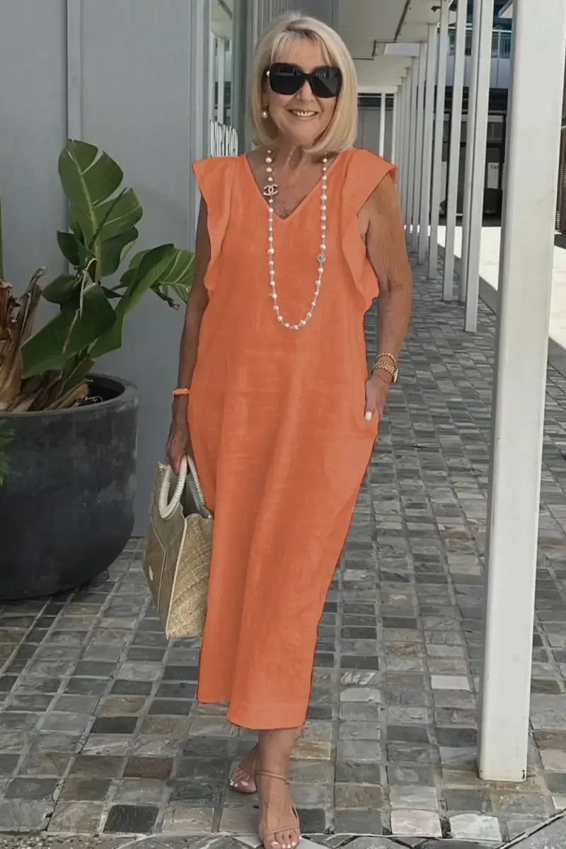 Vestido Elegante Con Corte Moderno Tejido Ligero Carolina