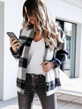 Camisa A Cuadros Mujer Ajustada Tejido Ligero Suave Rois