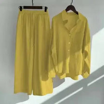 Conjunto Mujer De Lino Retro Algodón Fresco