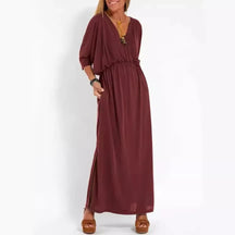 Vestido Elegante de Fiesta Corte Clásico Tejido Fluido Helena