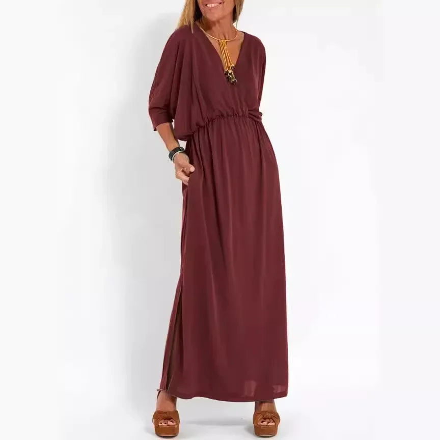 Vestido Elegante de Fiesta Corte Clásico Tejido Fluido Helena