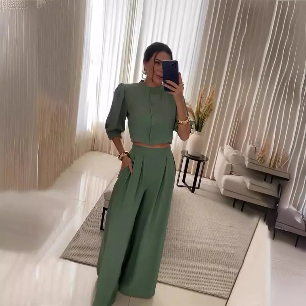 Conjunto Mujer Elegante Ligero Con Corte Moderno Bianca