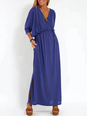 Vestido Elegante de Fiesta Corte Clásico Tejido Fluido Helena