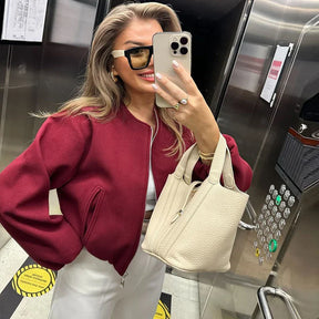 Chaqueta Mujer Diseño Moderno Suave Textura Ayla