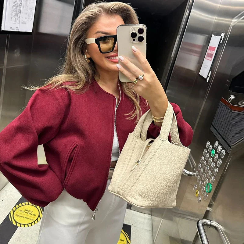Chaqueta Mujer Diseño Moderno Suave Textura Ayla